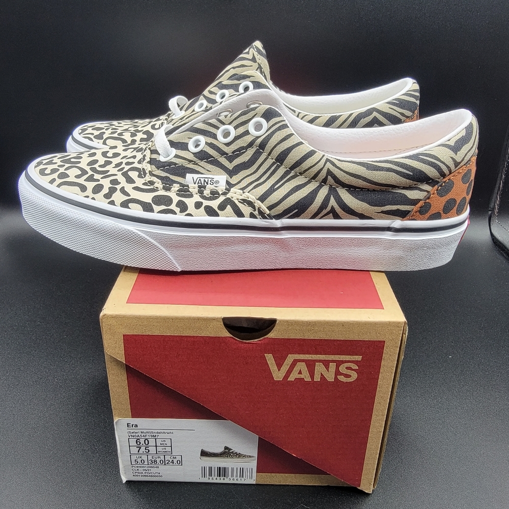 Vans Safari Animal Print Low Top Women's Shoe Sz 7.5 Men's Sz 6 Casual Rare New